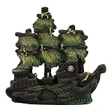Harmonie visuelle : la simple statue de bateau en résine et la décoration du navire se marient avec le bois de décoration de l'aquarium, améliorant l'esthétique et garantissant que les décorations de l'aquarium complètent toujours votre paysage aquatique, décoration de l'aquarium, abri pour crevettes de l'aquarium