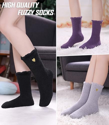 Image of FNOVCO Womens Fuzzy Socks Super Soft Fluffy Winter Warm Cozy Home Sleeping Socks