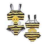 Ryshman Baby Girl One Piece Swimsuit Cute Bee Swan Whale Ladybug Tankini Beach Swimwear Bathing Suit Rash Guard Bikini (bee, 12M)