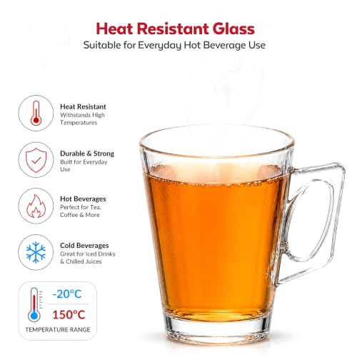 Image of QNQ Transparent Tea and Coffee Cup, Glass Cups, Clear Tea Cups Glass, (130ml, Set of 6)