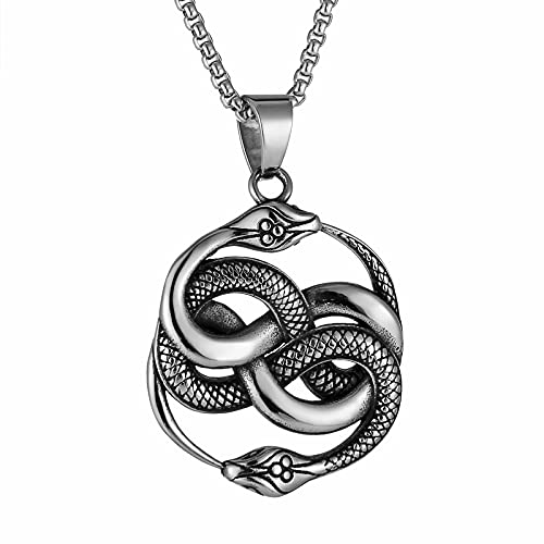 Collier serpent gothique homme acier inoxydable pendentif punk rock