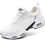 Trainers for Women Air Cushion Ladies Trainers Orthopedic Shoes Arch Support Comfortable Lace-up Running Shoes Mesh Breathable Non Slip Gym Walking Sneakers All White UK 7