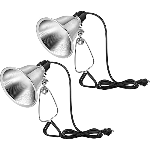 VIVOSUN 2-Pack Clamp Lamp Light with Detachable 5.5 Inch Aluminum Reflector up to 60W E26 Socket (No...