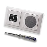 Busch Jäger Unterputz UP Bluetooth Radio 8217 U (8217U) Balance SI alpinweiß glänzend KomplettSet Radio + Lautsprecher + 2fach Rahmen 1722-914 + Abdeckungen + EBROM Phasenprüfer zur Montage des Radios