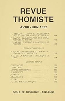 Paperback Revue Thomiste - 2/1992 [French] Book