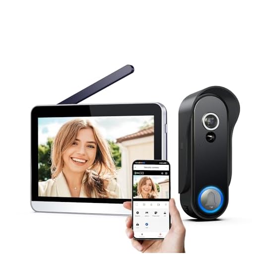 SIMBAILAI 7 Zoll WLAN Kabellose Video Türsprechanlage mit Kamera,Vollständiger Touchscreen,1080p HD,Bewegungssensor(PIR),160° Weitwinkel-Kamera,Snapshot,Nachtsicht,Drahtlose Türklingel,Tuya APP