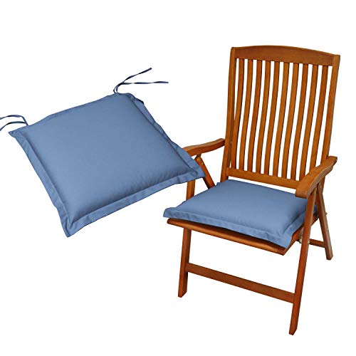 Preisvergleich Produktbild indoba 2 x Sitzkissen Premium Polsterauflage, Blau