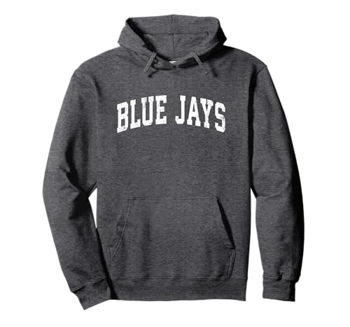 Blue Jays Mascot Vintage Athletic Sports Name Design Pullover Hoodie