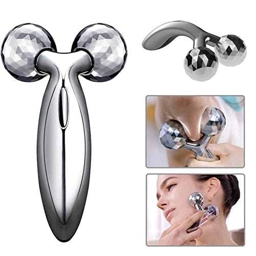 JEEJEX 3D Roller Face Massager, Silver, for Face, Neck, Arm, Chest, Waist and Thigh, Spa-Like Experience 2