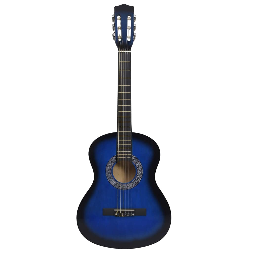 Klassikgitarre 3/4 36 Zoll für Anfänger Kinder Jugendliche, Konzertgitarre mit Tragetasche, Blau, Anfängergitarre Akustikgitarre