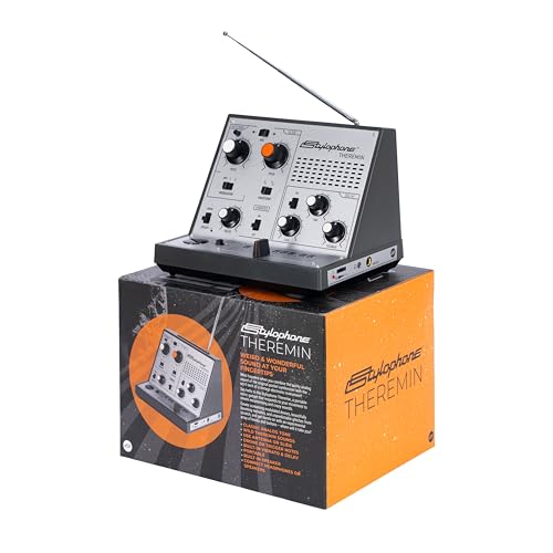 Stylophone Theremin – Award-Winning Portable Touch-Sensitive Synthesizer with Retro Analog Sound, Built-In Speaker, Delay & Vibrato Effects, Slider Control, Compact Battery-Powered Design