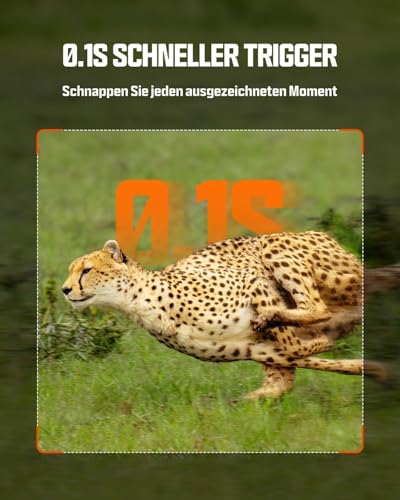 CEYOMUR 4K 30fps Solar Wildkamera, 60MP Wi-Fi 6 wildtierkamera mit Handyübertragung App, 120°...