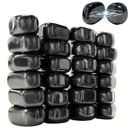 Qualsen 25 imanes de hematita, Piedras magnéticas Irregulares, imanes multifuncionales, Piedras magnéticas para refrigerador, tamaño pequeño