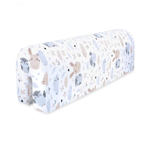 Protector de Cuna Infantil de 70 cm, Contorno de Cuna Completo, Transpirable, Protector de Cama con Borde de Espuma de algodón, búhos