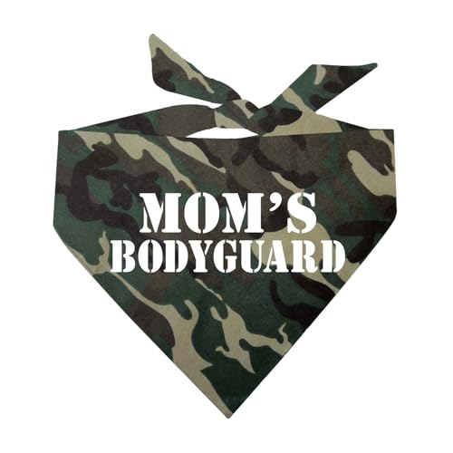 Mom's Bodyguard Dog Bandana | 100% Cotton for Mom | Valentine's Day | Prop Photoshoot |Camo, X-Small (942)