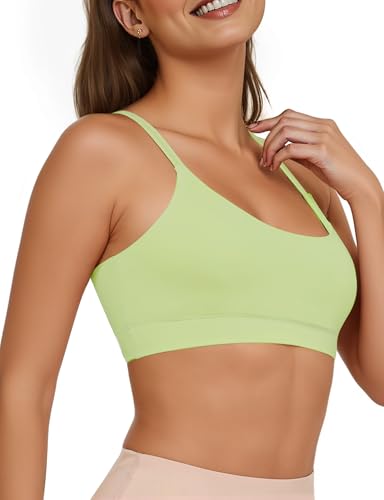 Image of Buauty Sports Bra for Women, U Neck Adjustable Spaghetti Strap Workout Bra with Removable Cups for Yoga Pilates Gym