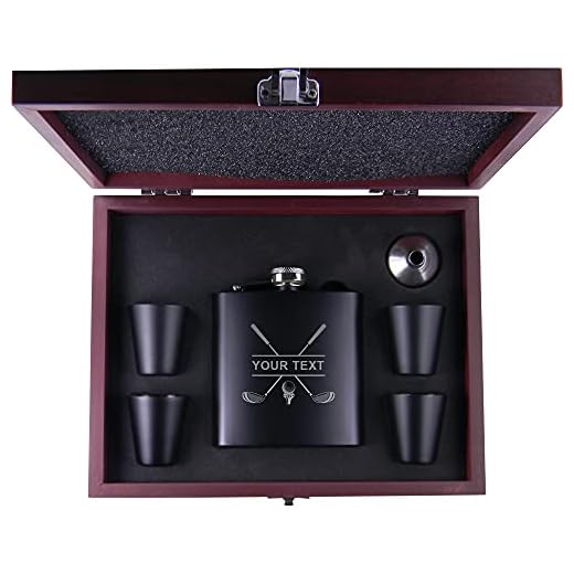 Custom Engraved Golf Flask Set