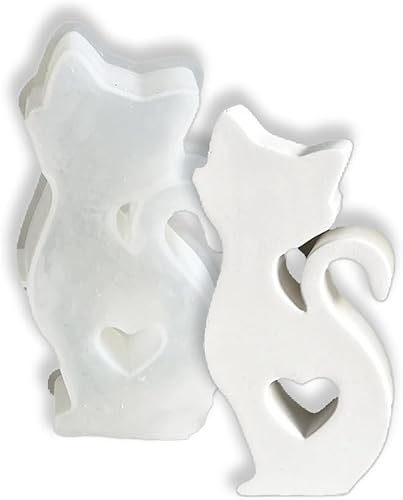 Miniatura 2 de Molde de silicona Freshie para automóvil con forma de gato pequeño jugando con amor para hacer jabón con cuentas aromáticas para automóvil,