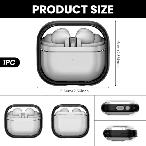 Image of ZORBES Compatible with Galaxy Buds 3 /3 Pro Case, Clear Cover with Bracket