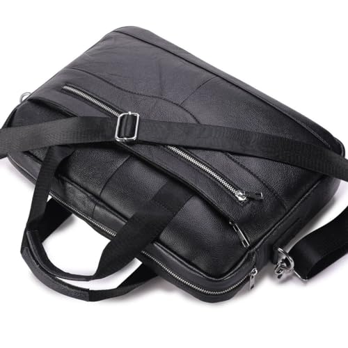 Women's Briefcase With Zipper Genuine Leather Handbag Casual Shoulder Messenger Bag Office Laptop Bag4