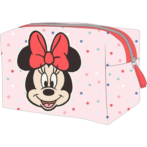 Neceser de Aseo para Viaje Minnie Mouse / Estuche Portátil para Maquillaje y Cosméticos con Diseño Clásico de Disney