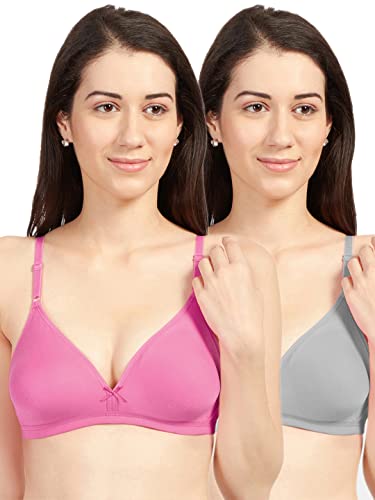 Image of SONARI Omania Womens Non-Padded Cotton Polyester Bras - Solid, Non-Wired, Medium Coverage, Hand Washable (Pack of 2)