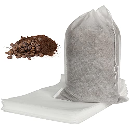 50pcs No Mess Large Cold Brew Bags, 8x12 inch Disposable Coffee Filter Bag Fine Mesh Hops Brewing...