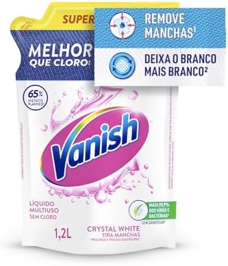 Vanish Tira Manchas Líquido Crystal White para Roupas Brancas 1,2...