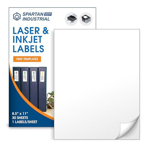 Spartan Industrial Printable Laser Inkjet Labels - 8.5
