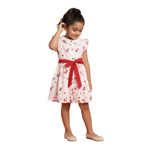 Image of Nautinati Girls A-Line Printed Dress with Puff Sleeves | Age 2-10 Years