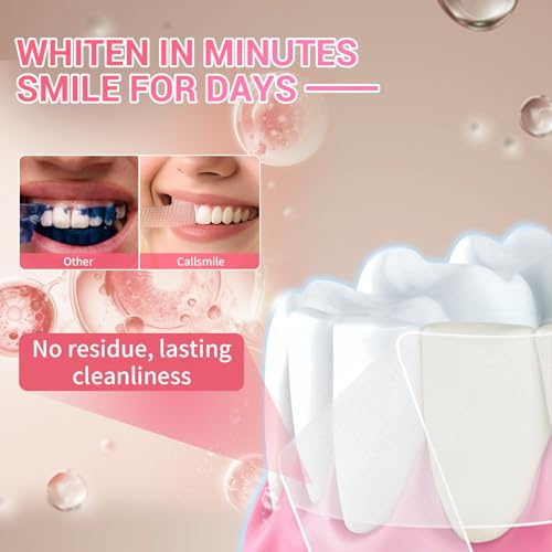 callsmile teeth whitening strips - 14 treatments enamel safe professional teeth whitening with non-slip dry strip technology deep stains removal no sensitivity mint 28 strips