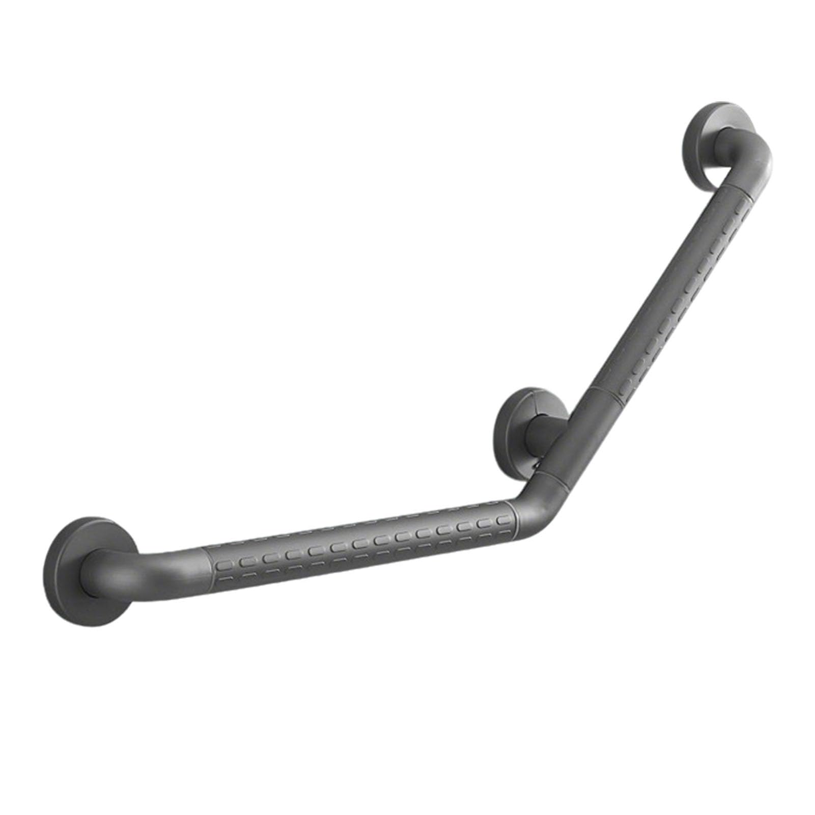 FKXSXAZ Angled Shower Grab Bar, Wall Mounted Elderly Disabled Accessibility Hand Rail for Bathroom Bathtubs, 30cm 45cm Grey Waterproof Support Handle(30x30cm/11.81x11.81in)