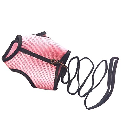 Arnés de conejo para gato que evita tirones chaleco rosa ajustable XL 3