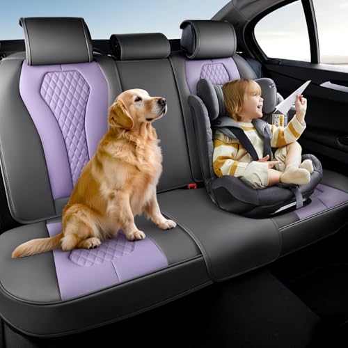 Image of Coverado Car Seat Covers, Back Car Seat Cover, 3-Pieces Leather Seat Cover, Luxury Car Seat Cushion, Luxury Seat Cover Seat Protector Universal Most Cars Trucks SUV