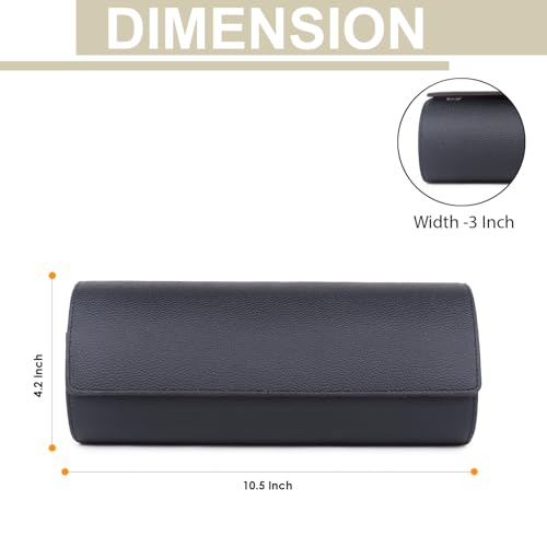 Image of essart Travel Watch Roll Case 4 Slots - Portable Luxury Watch Organizer & Storage Box for Men & Women