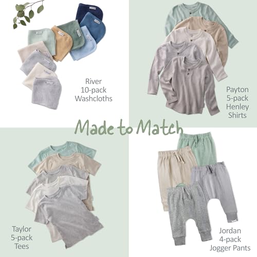 Image of Butterblu Taylor 5-Pack Toddler Short Sleeve T-Shirts 100% Organic Cotton for Toddler Boys and Girls