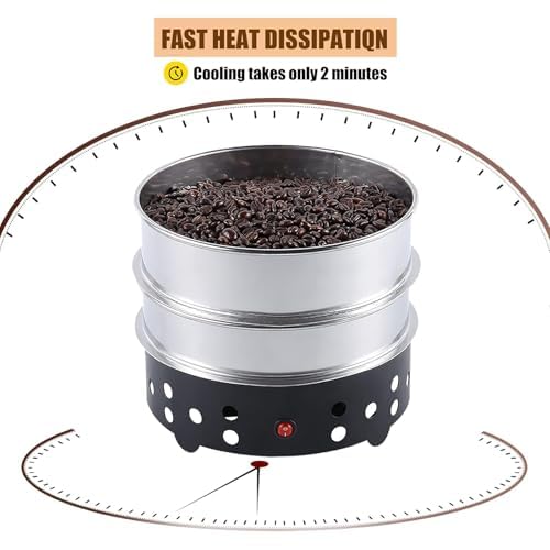 Refroidisseur de grains de café, machine de refroidissement électrique pour torréfaction de café avec radiateur à filtre, capacité de 600 g, refroidissement rapide pour obtenir une meilleure saveur