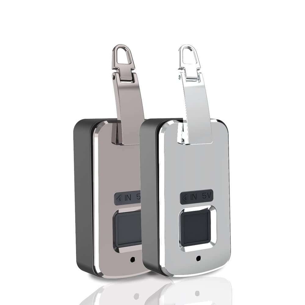 Lucchetto con impronta digitale intelligente, lucchetto portatile sicuro con impronta digitale per zaino valigia (Grigio scuro)