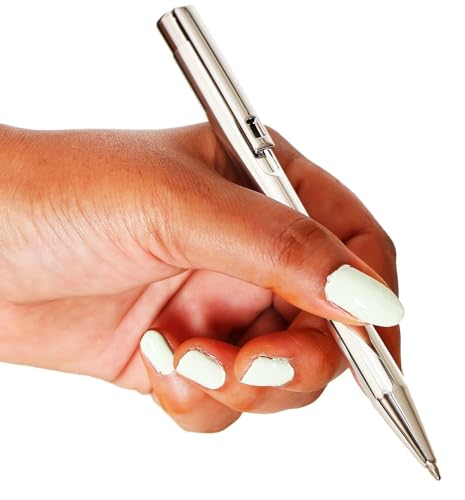 Image of worison Elegant Slim Metallic Retractable Ballpoint Pens Smooth, Sturdy Ideal for Gifting (Silver, Pack of 1)