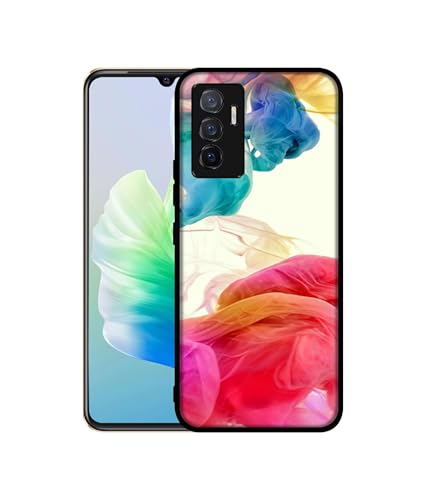 Image of Colored Smoke Design Premium 2D Printed Metal Back Case Cover for Vivo V23E 5G / Y75 4G