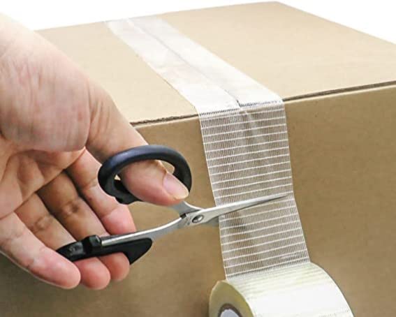Image of ISAN Cross Filament Strapping Tape, 144mm(6 inch Approx) X 25Mtr (1 Pc) | Strong Transparent Fiberglass Reinforced Tape, PilferProof for Crack Repair, Cricket Bat, Heavyduty Sealing, Binding, Packing