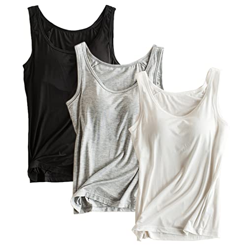 Image of Ibeauti Womens Camisoles Tops with Built in Padded Bra Basic Breathable Tank Top