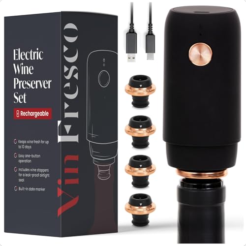 Electric Wine Preserver - Rechargeable Vacuum...