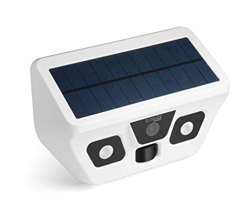 Technaxx Allemagne Caméra de sécurité solaire Caméra de surveillance extérieure à batterie rechargeable PIR Caméra de surveillance à détection de...