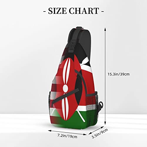 Mochila bandolera unisex con banderas de EE.UU. y Kenia miniatura 4