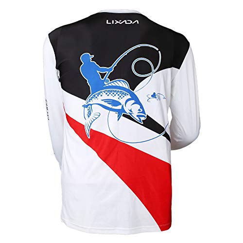Andoer Camisa de pesca de manga comprida UPF 50+ Proteção solar Roupa de pesca de secagem rápida res