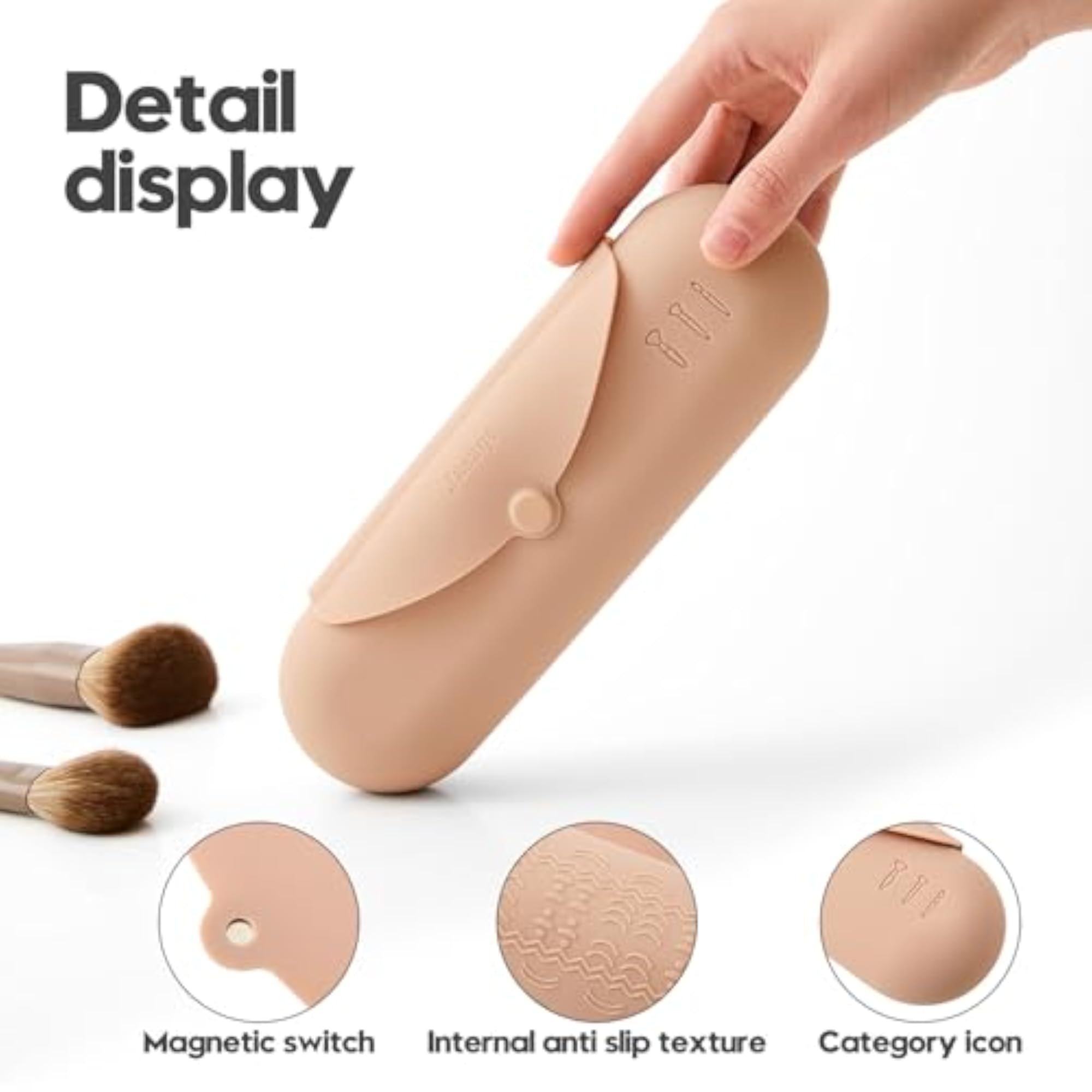 Travel Makeup Brush Holder, Portable Cosmetic Organizer