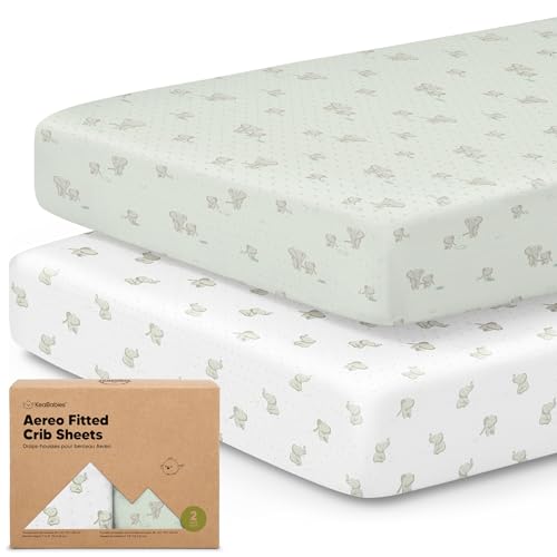 Image of KeaBabies 2-Pack Fitted Crib Sheets for Boys, Girls, Baby - Soft Bamboo Viscose Cotton, 52x28 Standard Crib Mattress Sheets, Toddler Bed Mattress Cover, Gender Neutral, Breathable, Durable (Elly)