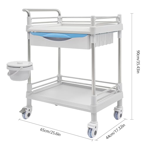 Hilberiazel Rolling Utility Cart, 2 Layers Stainless Steel Utility Rolling Cart, Commercial Office Lab Cart, For Laboratory, Hospital, Dental Use thumb #1
