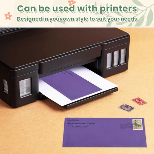 Image of 50 Pcs #10 Colorful Envelopes Letter Size Self Seal, Business Envelopes